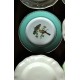6 assiettes plates dépareillé Ecru Vert Oiseaux Lunéville Badonviller Sarreguemines