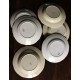 6 assiettes plates dépareillé Ecru Vert Oiseaux Lunéville Badonviller Sarreguemines