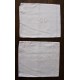 Paire Serviettes de table anciennes lin blanc Monogrammes G D