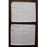 Paire Serviettes de table anciennes lin blanc Monogrammes G D