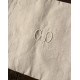 Paire Serviettes de table anciennes lin blanc Monogrammes G D