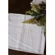 Paire Serviettes de table anciennes lin blanc Monogrammes G D