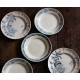 Un Lot de 7 assiettes Plates Terre de Fer bleu Marcel Alésia Exotique Longchamp