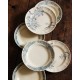 Un Lot de 7 assiettes Plates Terre de Fer bleu Marcel Alésia Exotique Longchamp