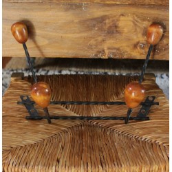 Porte manteaux double barre boules bois