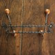 Porte manteaux double barre boules bois