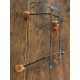 Porte manteaux double barre boules bois