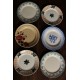 Lot 6 assiettes plates dépareillé Terre de Fer Digoin Badonviller