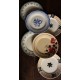 Lot 6 assiettes plates dépareillé Terre de Fer Digoin Badonviller