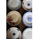 Lot 6 assiettes plates dépareillé Terre de Fer Digoin Badonviller