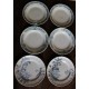 6 assiettes Plates Terre de Fer bleu Marcel Alésia Exotique Longchamp