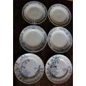 6 assiettes Plates Terre de Fer bleu Marcel Alésia Exotique Longchamp