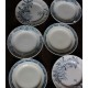 6 assiettes Plates Terre de Fer bleu Marcel Alésia Exotique Longchamp