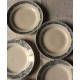 6 assiettes Plates Terre de Fer bleu Marcel Alésia Exotique Longchamp