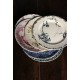 6 assiettes plates dépareillé terre de fer anglais romantiques