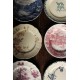 6 assiettes plates dépareillé terre de fer anglais romantiques