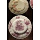 6 assiettes plates dépareillé terre de fer anglais romantiques