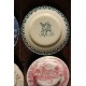 6 assiettes plates dépareillé terre de fer anglais romantiques