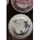 6 assiettes plates dépareillé terre de fer anglais romantiques