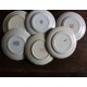 6 assiettes plates dépareillé terre de fer anglais romantiques
