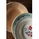 6 assiettes creuses dépareillées Digoin Sarreguemines rose bleu vert