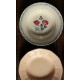 6 assiettes creuses dépareillées Digoin Sarreguemines rose bleu vert