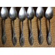 Un lot de 6 Cuillères à soupe métal argenté Feuillages