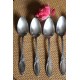 Un lot de 6 Cuillères à soupe métal argenté Feuillages