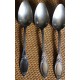 Un lot de 6 Cuillères à soupe métal argenté Feuillages