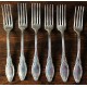 Un lot de 6 fourchettes métal argenté Feuillages
