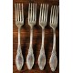 Un lot de 6 fourchettes métal argenté Feuillages
