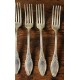 Un lot de 6 fourchettes métal argenté Feuillages