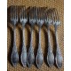 Un lot de 6 fourchettes métal argenté décor Feuillage