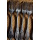 Un lot de 6 fourchettes métal argenté décor Feuillage