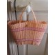 Panier cabas plastique rose vintage