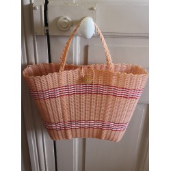 Panier cabas plastique rose vintage