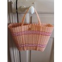 Panier cabas plastique rose vintage
