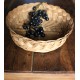 Corbeille ronde osier tressage vintage