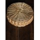 Corbeille ronde osier tressage vintage