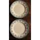 6 assiettes plates dépareillé Marsac rouge Digoin Terre de Fer bleu