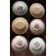 6 assiettes creuses dépareillé Digoin Sarreguemines rouge bleu rose