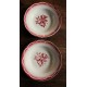 6 assiettes creuses dépareillé Digoin Sarreguemines rouge bleu rose