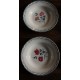 6 assiettes creuses dépareillé Digoin Sarreguemines rouge bleu rose