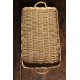 Plateau rectangle osier clair deux anses vintage