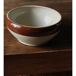 Saladier Grès vintage vernissé bicolore Digoin