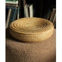 Boîte avec couvercle ronde vannerie vintage
