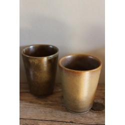 Paire Verres Gobelets Grès Digoin Vintage
