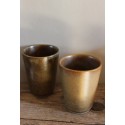 Paire Verres Gobelets Grès Digoin Vintage