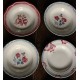6 assiettes creuses dépareillé Marsac Marinette Digoin Bleu rouge Badonviller