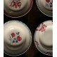 6 assiettes creuses dépareillé Marsac Marinette Digoin Bleu rouge Badonviller